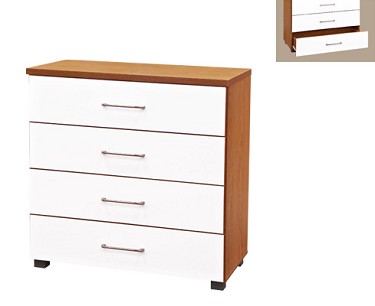 Aston White & Beech 4 Drawer Chest