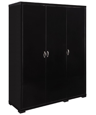 Luna 3 Door Wardrobe - Black