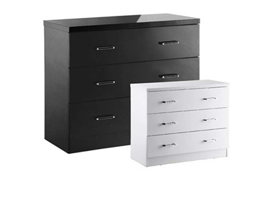 LPD Furniture Novello 3 Drawer Chest Small Single (2