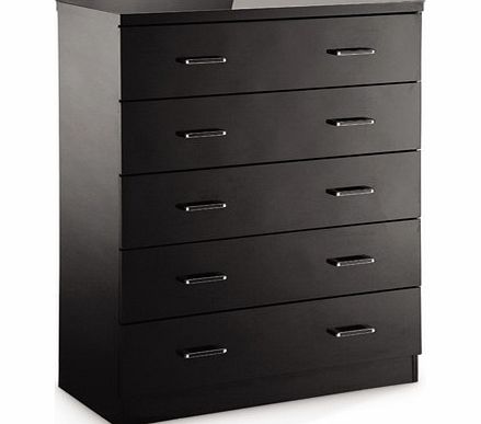 LPD Furniture Novello 5 Drawer Chest - Black