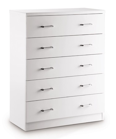 LPD Furniture Novello 5 Drawer Chest - White