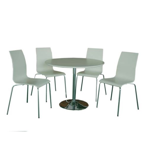 LPD Soho White Round Dining Set