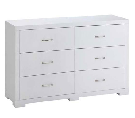 LPD Limited Luna 6 Drawer Chest in White