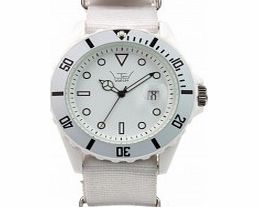 LTD Watch All White Canvas Strap Watch