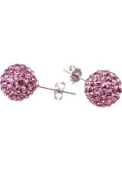 Silver 10mm Light Pink Crystal Stud