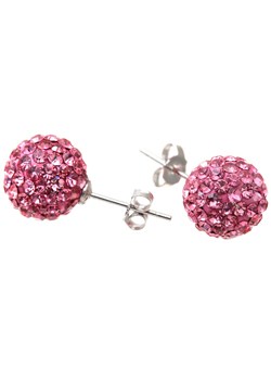 Silver 10mm Pink Crystal Stud