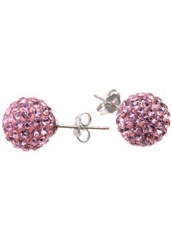 Silver 8mm Pink Crystal Stud