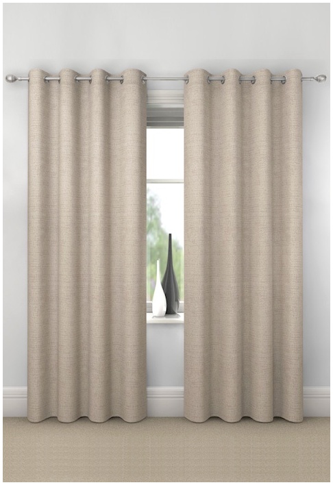 Natural Blackout Eyelet Curtains