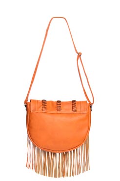 Fringe Detail Saddle Cross Body Bag