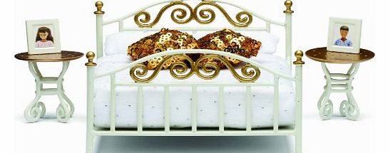 Lundby 1:18 Scale Dolls House Smaland Brass Bed Set