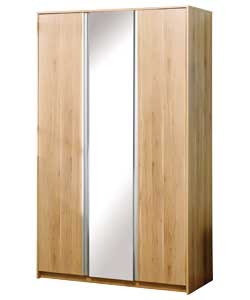 Luxor 3 Door Mirrored Wardrobe - Beech