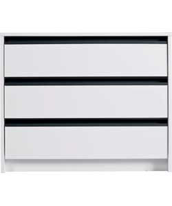 Luxor Kids 3 Drawer Chest - White and Black