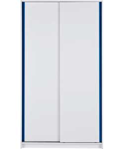 Kids Sliding Wardrobe - White and Blue