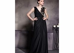 Luxury Scoop Sleeveless Satin Evening Dresses