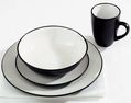 LXDirect modern black 16-piece dinner set