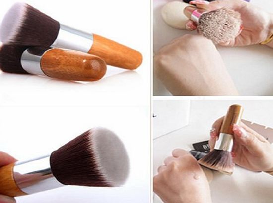 LyDia NEW Flat Top Buffer Bamboo Wooden Liquid Foundation/Powder/Bronzer Makeup Brush