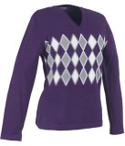 Lyle & Scott Galvin Green Cindy Womens Golf Pullover Deep Purple/ White/ Graphite 36/XS