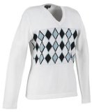 Lyle & Scott Galvin Green Cindy Womens Golf Pullover White/ Ice blue/ Black 42/L