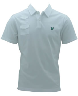 Lyle and Scott Green Eagle Thin Pocket Polo White