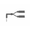 Professional 3.5mm stereo jack plug to 2 x