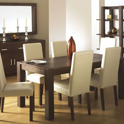 Lyon Walnut Extendable Dining Table & 6 Large