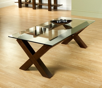 Walnut Glass Coffee Table