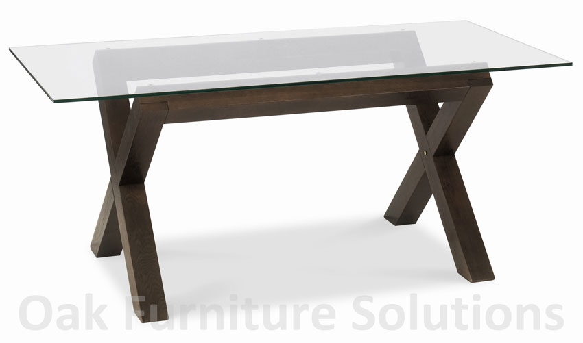 Lyon Walnut Glass Dining Table