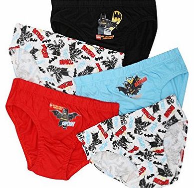 M&Co Boys Lego Batman Character Print Cotton Rich Brief Pants - 5 Packs Multicolour 9/10 Yr