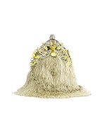 Jeweled Fringed Evening Mini Handbag w/Chain Strap