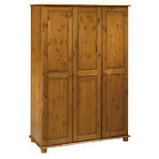 3 Door Wardrobe, Antique Pine