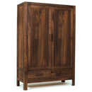 Sq walnut wood wardrobe with draws