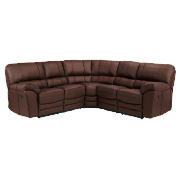 Leather Recliner Corner Unit, Brown