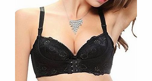 Magic Boost Bra Super Boost Magic Enhancer Push Up Bra Gel Padded/Massage/Side Support/Plunge Black 32 A B