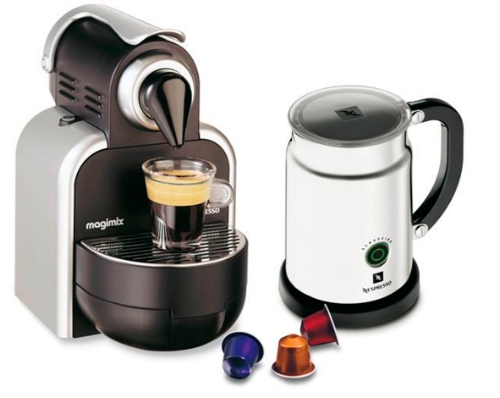 Silver Finish M100 Automatic Nespresso Machine   Aeroccino