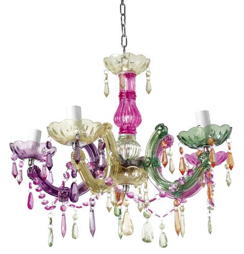 Maison Blue Crystal Pendant 5-Light Chandelier in