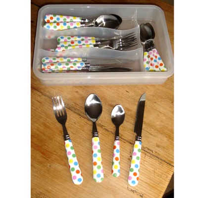 Polkadot 24pc Cutlery Set