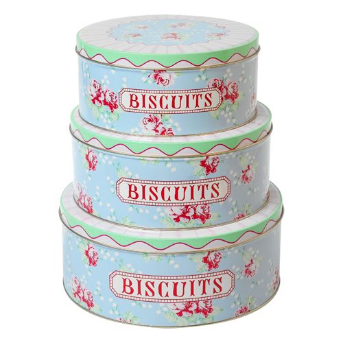 Stacking Biscuit Tins - English Rose