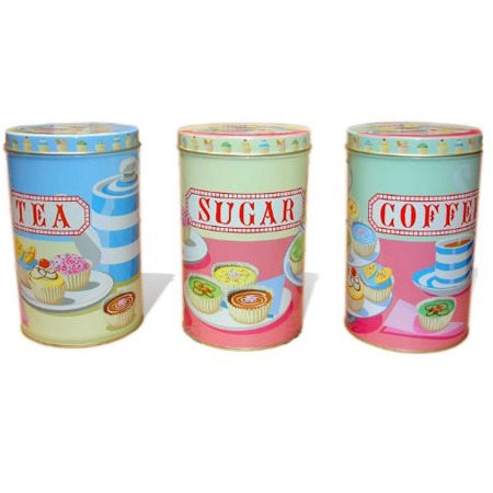 Tea Time Tea Coffee & Sugar canisters