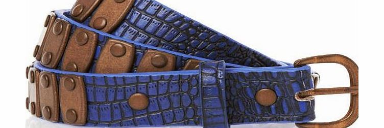 Maison Scotch Womens Maison Scotch Snakeskin Belt - Cobalt