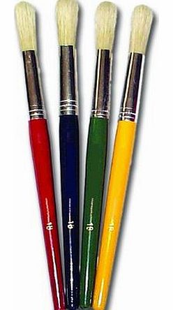 Childrens Paint Brushes 4 Chunky Hogs Hair Brushes Size 18