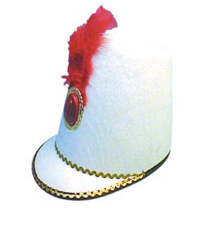 hat, white felt