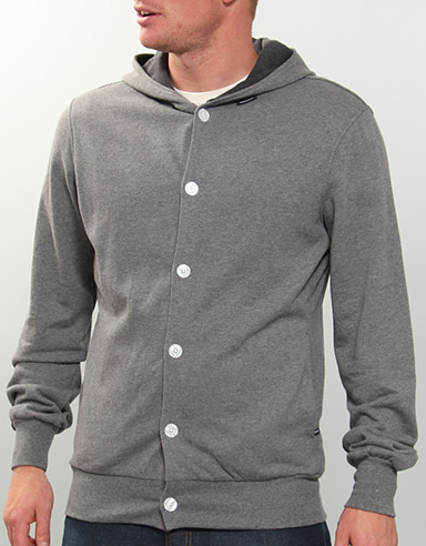 Button up Hoody - Grey Melange