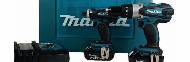 Makita DLX2005M 18V Cordless Li-Ion Cordless Kit with 2 x 4Ah Batteries (2 Pieces)