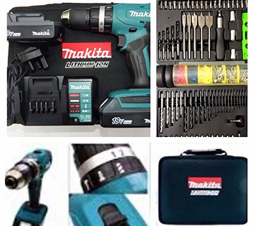 Makita  18V CORDLESS COMBI DRILL LI-ION MEGA COMPLETE PACKAGE *3 YEARS MAKITA WARRANTY*HOLYWELL TOOLS**