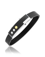 Ashi - Stainless Steel and Leather Bangle Bracelet