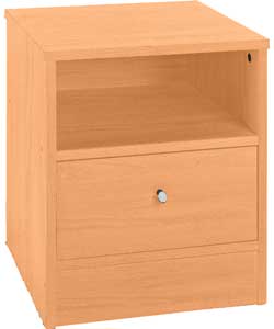 1 Drawer Bedside Chest - Beech Effect