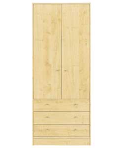 Malibu 2 Door 3 Drawer Wardrobe - Maple