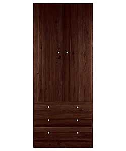 2 Door 3 Drawer Wardrobe - Wenge Effect