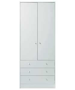 2 Door 3 Drawer Wardrobe - White