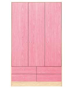 Malibu 3 Door 4 Drawer Wardrobe - Rose